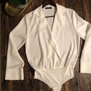 Zara long sleeve Collared Body Suit Never Worn
